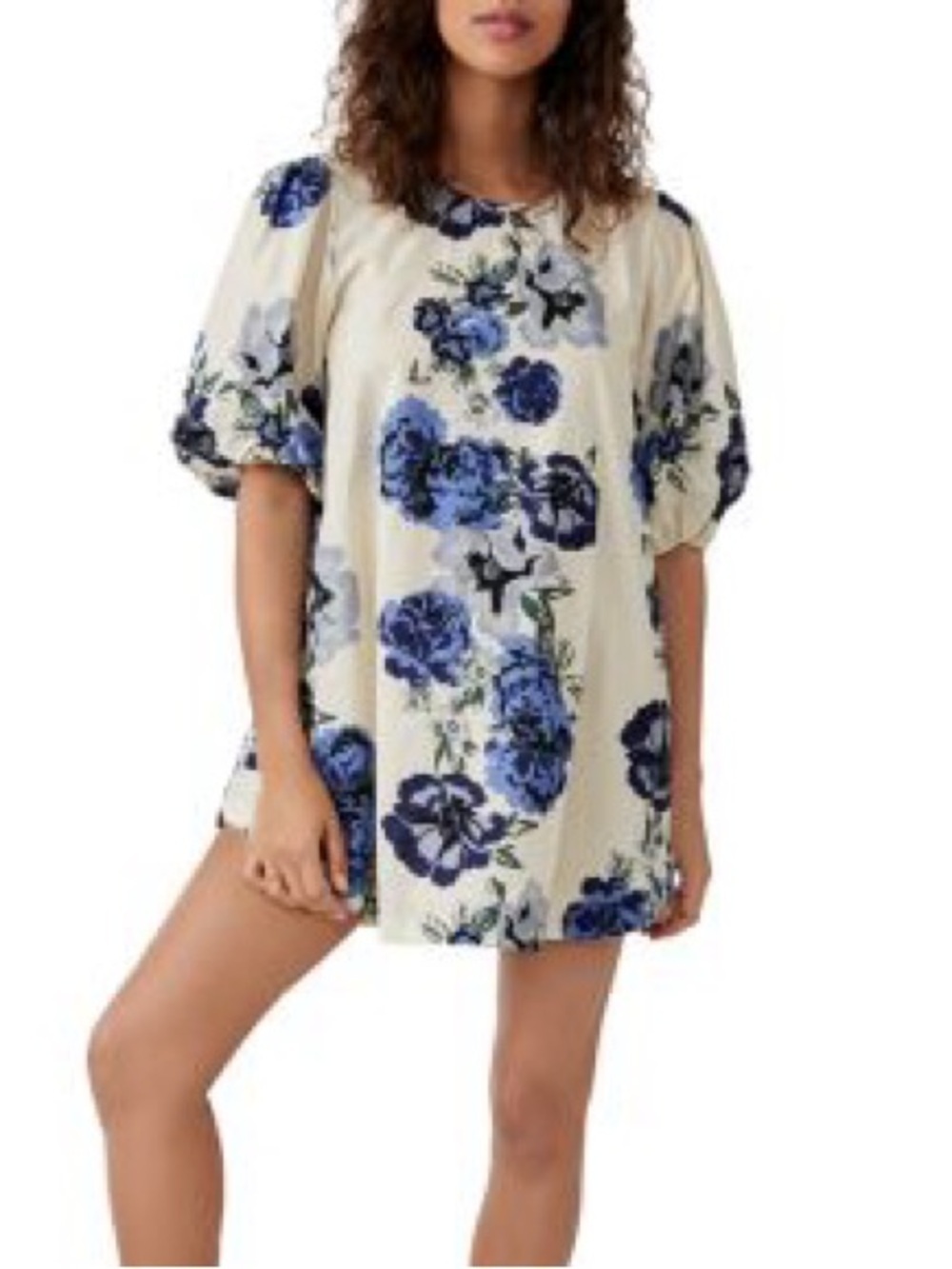 Free People Blue Floral Mini Dress